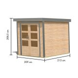 LESENA VRTNA HIŠKA KARIBU JUPITER 2 NARAVNA 213X217X211 A-SIVA