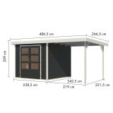 LESENA VRTNA HIŠKA KARIBU JUPITER 3.5 C + 2.4 M PRIZIDEK BELA