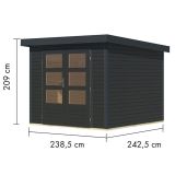 LESENA VRTNA HIŠKA KARIBU JUPITER 3.5 C 242X242X211 ANTRACIT