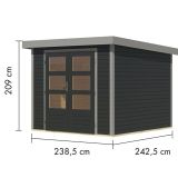 LESENA VRTNA HIŠKA KARIBU JUPITER 3.5 C 242X242X211 SIVA