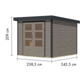 LESENA VRTNA HIŠKA KARIBU JUPITER 3.5 D 242X242X211 ANTRACIT