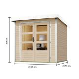 LESENA VRTNA HIŠKA KARIBU JUPITER A 211X214X218 BELI OKVIR