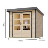 LESENA VRTNA HIŠKA KARIBU JUPITER A 211X214X218 SIVA