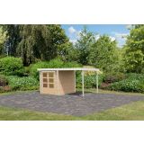 LESENA VRTNA HIŠKA KARIBU JUPITER A+ PODALJŠEK STREHE 2.35M, BELI OKVIR