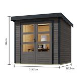 LESENA VRTNA HIŠKA KARIBU JUPITER B 209X214X218 ANTRACIT