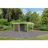 LESENA VRTNA HIŠKA KARIBU JUPITER B+ PODALJŠEK STREHE 2.35M, BELI OKVIR