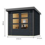 LESENA VRTNA HIŠKA KARIBU JUPITER C 209X214X218 SIVA