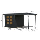 LESENA VRTNA HIŠKA KARIBU JUPITER C+ PODALJŠEK STREHE 2.35M, ANTRACIT