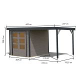 LESENA VRTNA HIŠKA KARIBU JUPITER D+ PODALJŠEK STREHE 2.35M, ANTRACIT