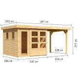 LESENA VRTNA HIŠKA KARIBU LAHAR 3.5+ PODALJŠEK STREHE ŠIRINE 2.40 M