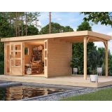 LESENA VRTNA HIŠKA KARIBU LAHAR 5 + PODALJŠEK STREHE ŠIRINE 2.40 M