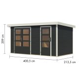 LESENA VRTNA HIŠKA KARIBU MERKUR C ANTRACIT 404X217X211