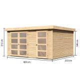 LESENA VRTNA HIŠKA KARIBU MÜHLENTRUP 3 212X404X333 BARVA LESA