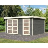 LESENA VRTNA HIŠKA KARIBU MÜHLENTRUP 3 212X404X333 SIVA