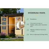 LESENA VRTNA HIŠKA KARIBU PLUTO 2 B ZEMELJSKO SIVA+ SIVI ALUMINIJ