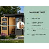 LESENA VRTNA HIŠKA KARIBU PLUTO 3 A BARVA LESA+ SIVI ALUMINIJ