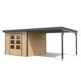 LESENA VRTNA HIŠKA KARIBU PLUTO A+ PODALJŠEK STREHE 3M, ANTRACIT