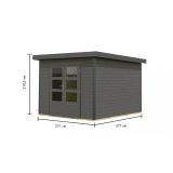 LESENA VRTNA HIŠKA KARIBU PLUTO B 220X271X271, ANTRACIT