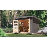 LESENA VRTNA HIŠKA KARIBU PLUTO B 220X271X271, SIVA