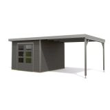 LESENA VRTNA HIŠKA KARIBU PLUTO B+ PODALJŠEK STREHE 3M, SIVA