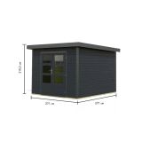 LESENA VRTNA HIŠKA KARIBU PLUTO C 220X271X271, ANTRACIT