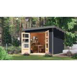 LESENA VRTNA HIŠKA KARIBU PLUTO C 220X271X271, SIVA