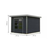 LESENA VRTNA HIŠKA KARIBU PLUTO C 220X271X271, SIVA