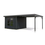 LESENA VRTNA HIŠKA KARIBU PLUTO C + PODALJŠEK STREHE 3M, ANTRACIT