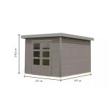 LESENA VRTNA HIŠKA KARIBU PLUTO D 220X271X271, SIVA