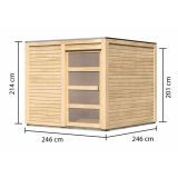 LESENA VRTNA HIŠKA KARIBU QUBIC 1- BARVA LESA