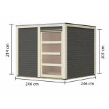 LESENA VRTNA HIŠKA KARIBU QUBIC 1 -SIVA