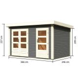 LESENA VRTNA HIŠKA KARIBU SCHÖNBUCH 1 227X366X246 SIVA