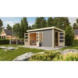 LESENA VRTNA HIŠKA KARIBU SCHÖNBUCH 2 228X426X276 SIVA