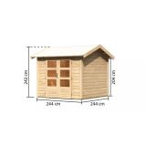 LESENA VRTNA HIŠKA KARIBU THERES 3 242X244X244, BARVA LESA