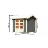 LESENA VRTNA HIŠKA KARIBU THERES 3 242X244X244, SIVA