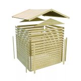 LESENA VRTNA HIŠKA KARIBU THERES 3 +PODALJŠEK STREHE, BARVA LESA