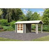 LESENA VRTNA HIŠKA KARIBU THERES 3 +PODALJŠEK STREHE, SIVA