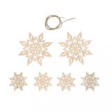 LESENI OKRASKI SNEŽINKE SET 6, 5-9 CM