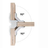 KONEKTOR X ZA POVEZAVO 3 LESNIH PLOŠČ PLAYWOOD BEL