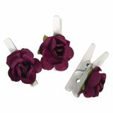 LESENI USTVARJAL. DODATKI RAYHER LESENE ŠČIPALKE Z VRTNICO ROZA, 12 KOSOV