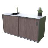 LETNA KUHINJA BELLANO BOLOGNA AMERIŠKI OREH 3600X634X935 PULT PORCELAN