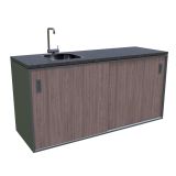 LETNA KUHINJA BELLANO BOLOGNA AMERIŠKI OREH 3600X634X950 PULT GRANIT