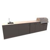 LETNA KUHINJA BELLANO BOLOGNA ANTRACIT 3600X634X935 PULT PORCELAN