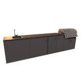 LETNA KUHINJA BELLANO BOLOGNA ANTRACIT 3600X634X950 PULT GRANIT