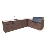 LETNA KUHINJA BELLANO FLORENCE AMERIŠKI OREH L 3070/2168X634X935 PULT PORCELAN
