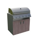 LETNA KUHINJA BELLANO FLORENCE AMERIŠKI OREH L 3070/2168X634X950 PULT GRANIT