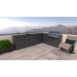 LETNA KUHINJA BELLANO FLORENCE ANTRACIT L 3070/2168 X 634 X 950 PULT GRANIT