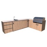 LETNA KUHINJA BELLANO FLORENCE HRAST RUSTIK L 3070/2168X634X935 PULT PORCELAN