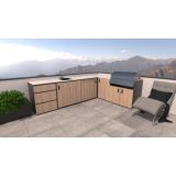 LETNA KUHINJA BELLANO FLORENCE HRAST RUSTIK L 3070/2168X634X935 PULT PORCELAN