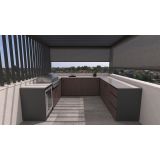 LETNA KUHINJA BELLANO NAPOLI AMERIŠKI OREH L 2804/3068X634X935 PULT PORCELAN